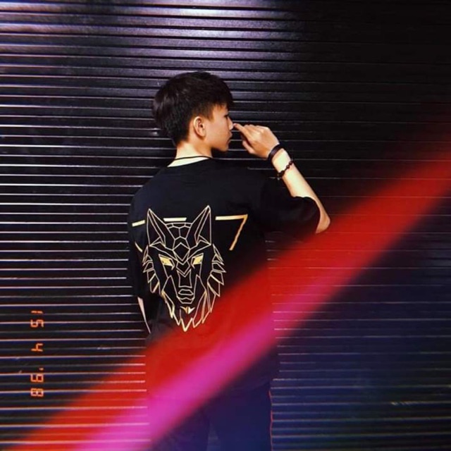 Áo thun unisex form rộng đầu sói H.DES. vàng