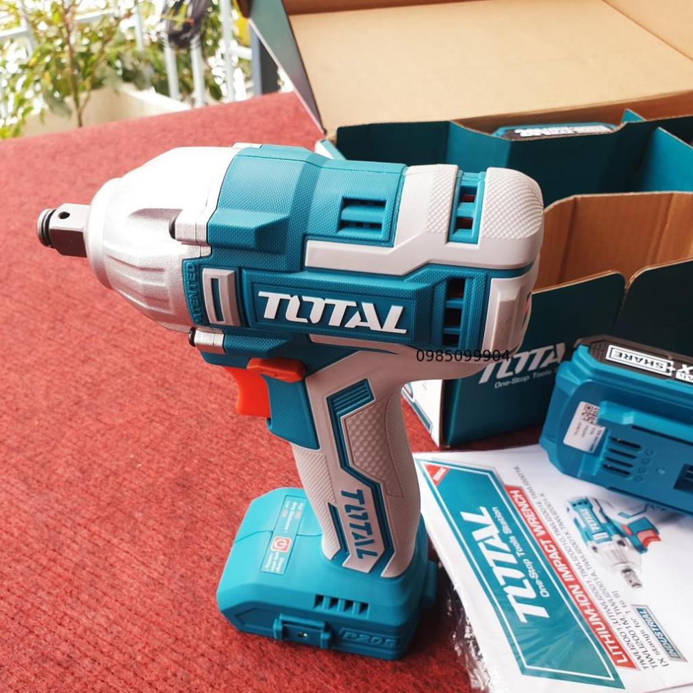 Máy siết bulong 300Nm TOTAL TIWLI2001 dùng pin Lithium 20V không chổi than dùng pin sạc
