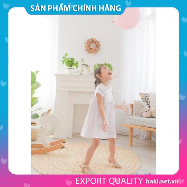 Váy bé gái cotton khoét giọt lệ HAKI - họa tiết nơ HK250