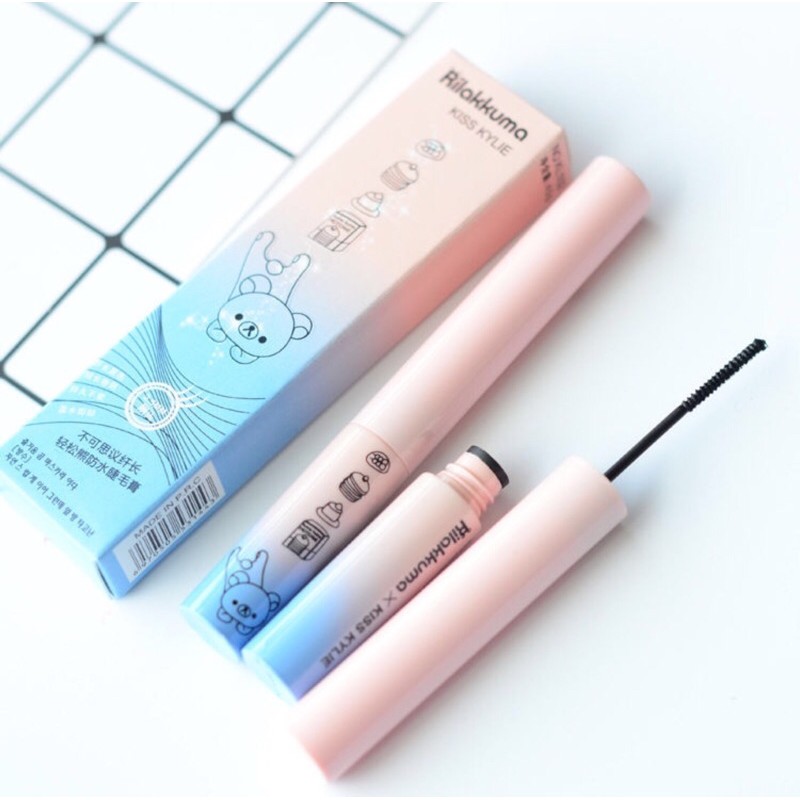 Mascara Gấu Hồng Rilakkuma Kiss Kylie chuốt mi dài dày mi chính hãng nội địa