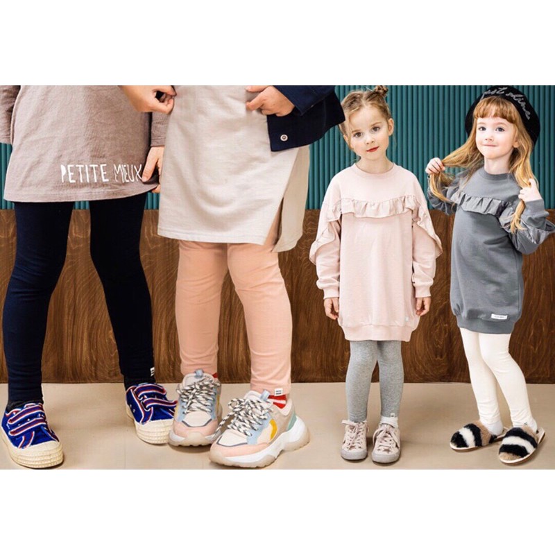 Quần legging hàng Milk Mile xuất Hàn bên trong lót bông cho bé cao từ 90-150cm