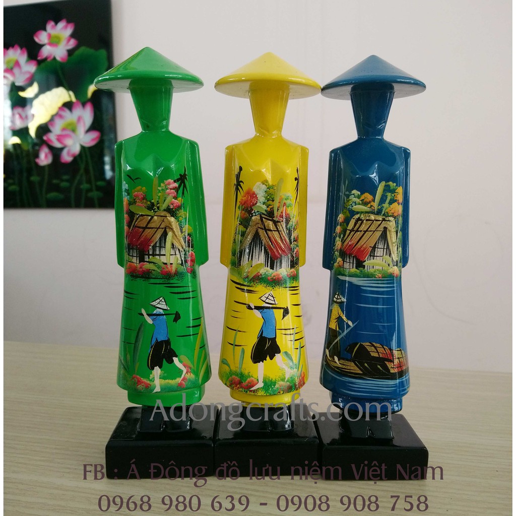 TƯỢNG CÔ GÁI VẼ SƠN MÀI VIỆT NAM - hay còn gọi Miss Việt - Miss Sài Gòn - quà tặng lưu niệm Việt Nam