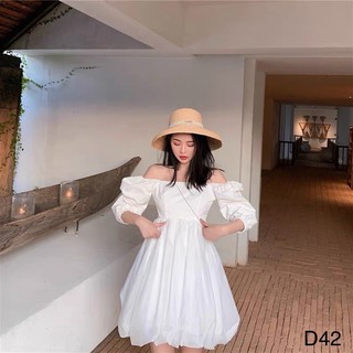 Đầm tiểu thư tay phồng phối lưới dễ thương