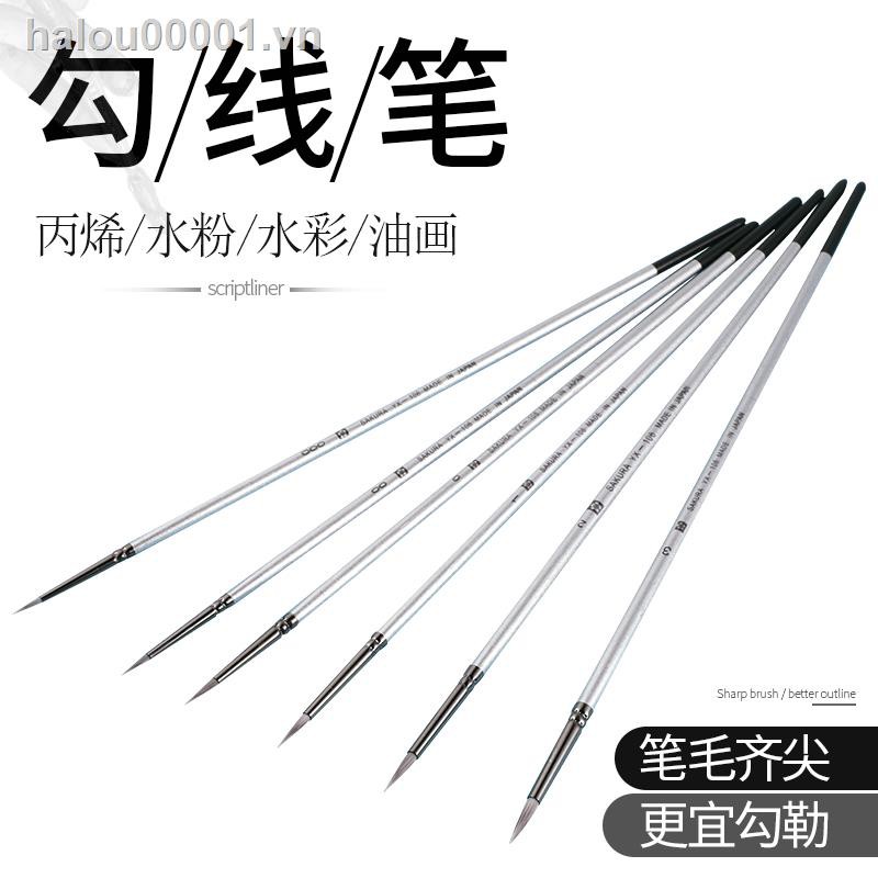 Stock✤Sakura Nylon Hook Line Pen Stroke Pen Nail Pen Nylon Gouache Sơn dầu Acrylic Extra Fine Brush Face Pen Bút vẽ