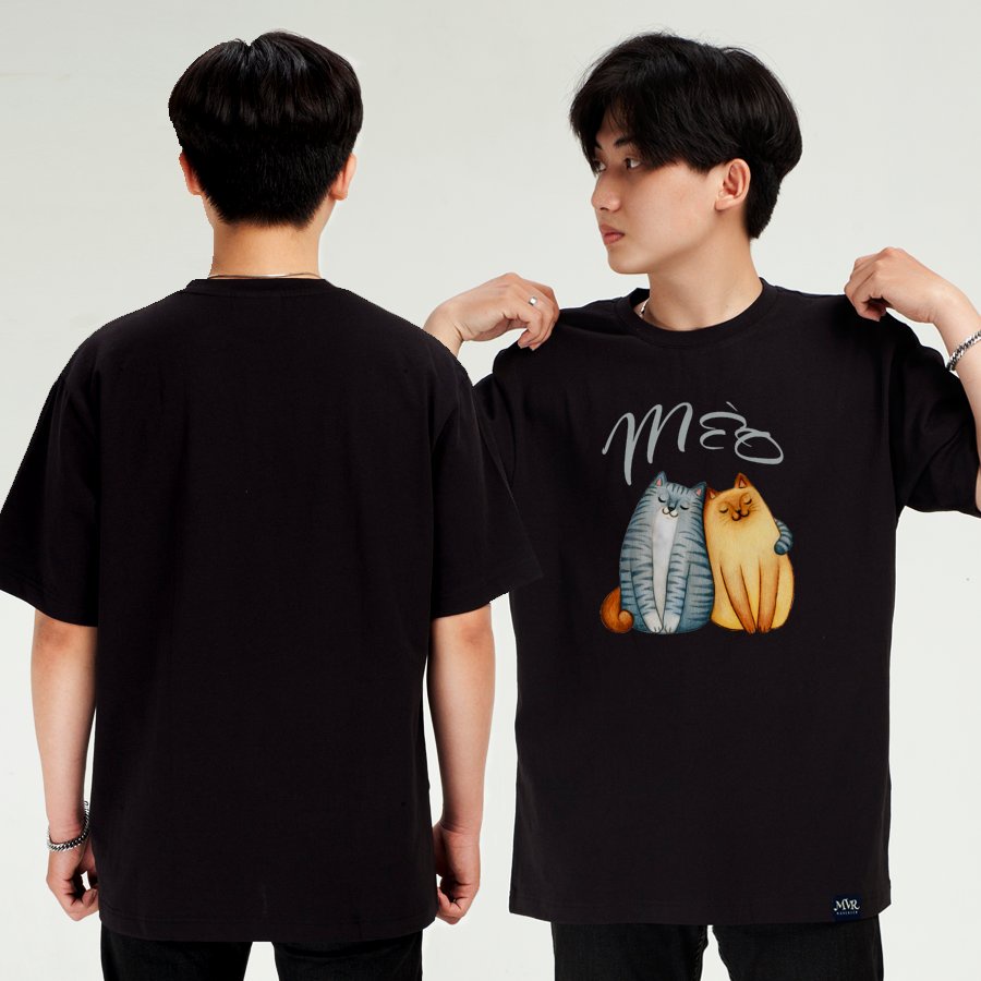 Áo thun nữ nam Hai bé mèo yêu nhau phong cách dành cho ngày lễ tình nhân MVR KK4009