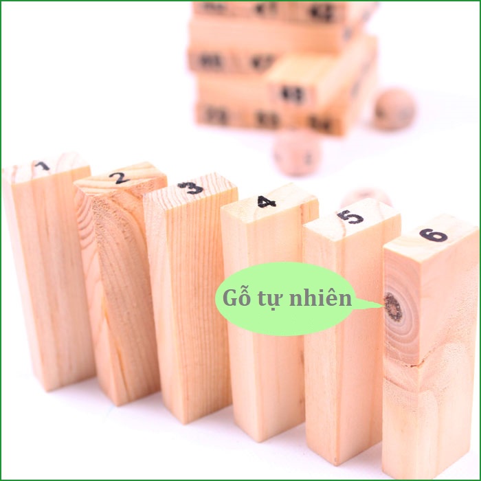 Bộ trò chơi rút gỗ 54 thanh Wiss Toy