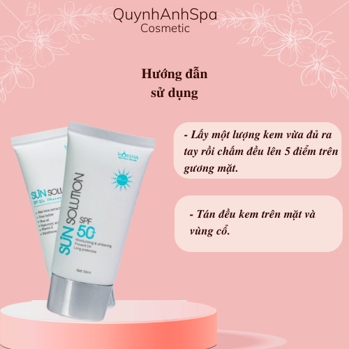 Kem Chống Nắng Morena Sun Solution, Chống tia UV, SPF50+, Dưỡng da, Nâng Tone 24h Thẩm Thấu quynhanhspa20