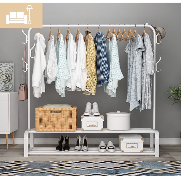 Giá Kệ Treo Quần Áo 2 Tầng Chữ U Khung Thép Nhập Khẩu