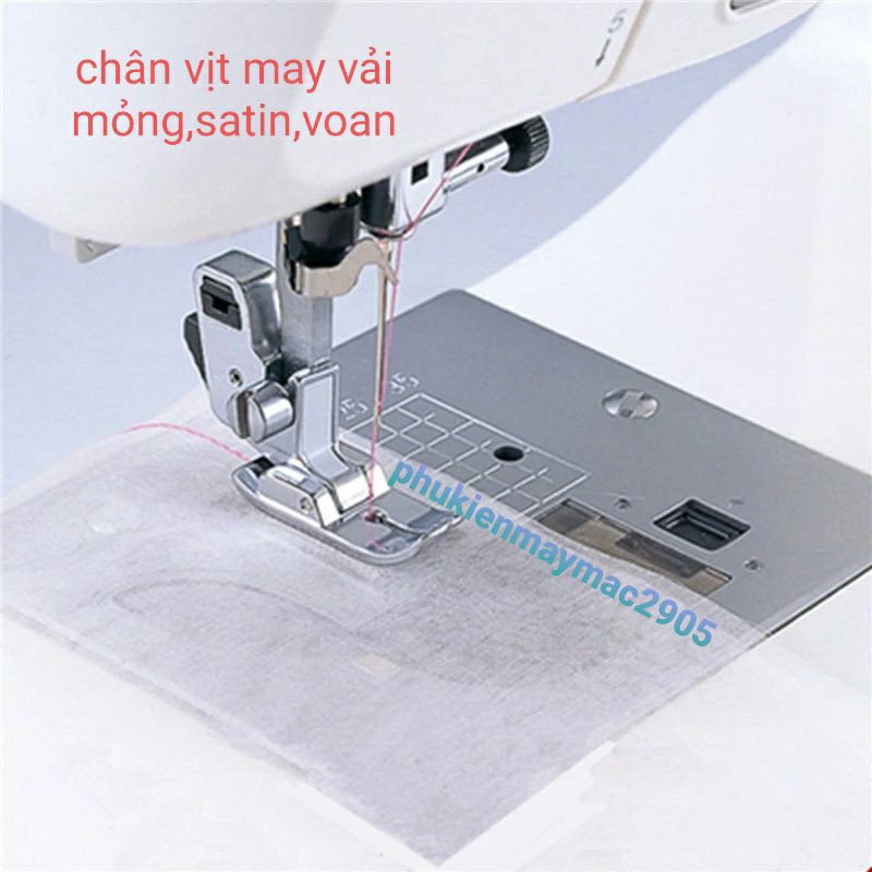 chân vịt may vải mỏng voan, satin chống trượt gắn may may đa năng