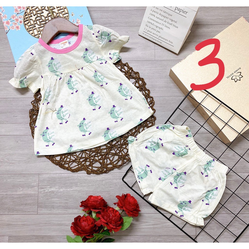 Bộ bánh bèo xuất nhật sợi tre dành cho bé gái