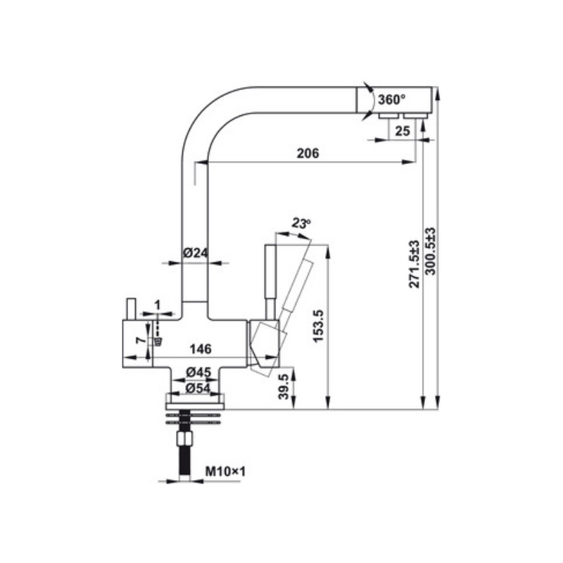Vòi Rửa Chén Hafele HT21-CH2F271 577.55.210 - Tích Hợp Đường Nước Uống - Bảo Hành 2 Năm