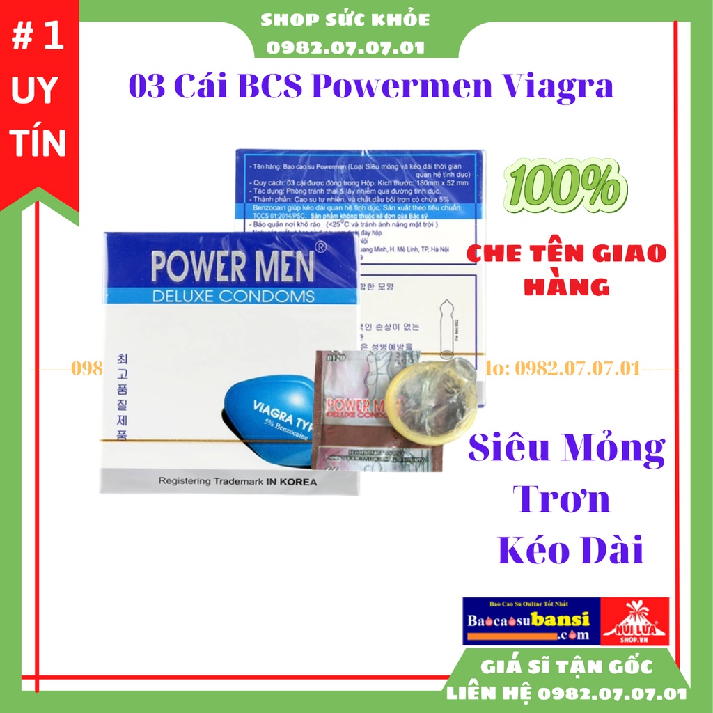 Bao Cao Su Cao Cấp Siêu Mỏng Kéo Dài Quan Hệ Powermen Viagra Type 12 Cái Giá Chính Hãng 100% Có VAT - Phân Phối Sỉ