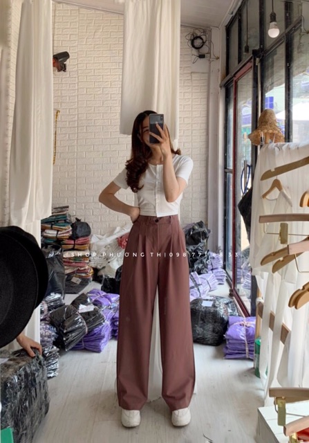 Quần ống suông dáng rộng ( hình shop tự chụp kèm video ) | BigBuy360 - bigbuy360.vn