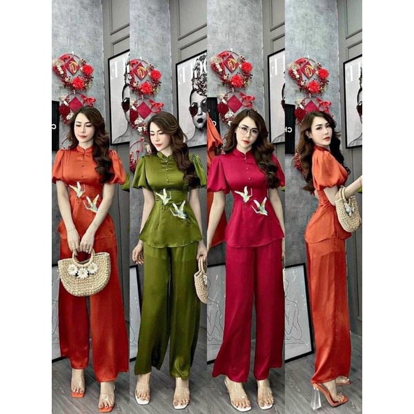 Set lam tay phồng hạt thêu siêu xinh❤️ Set lam đi chùa, đi lễ❤️ Set lam giá rẻ, freesize dưới 50kg