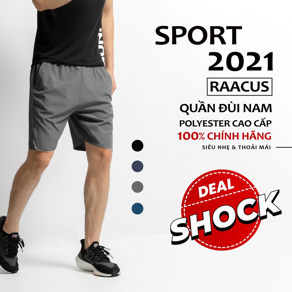 Quần đùi nam nữ thể thao dáng lửng mặc nhà RAACUSSTORE, quần short nam nữ thể thao dạng sooc ngắn ống rộng