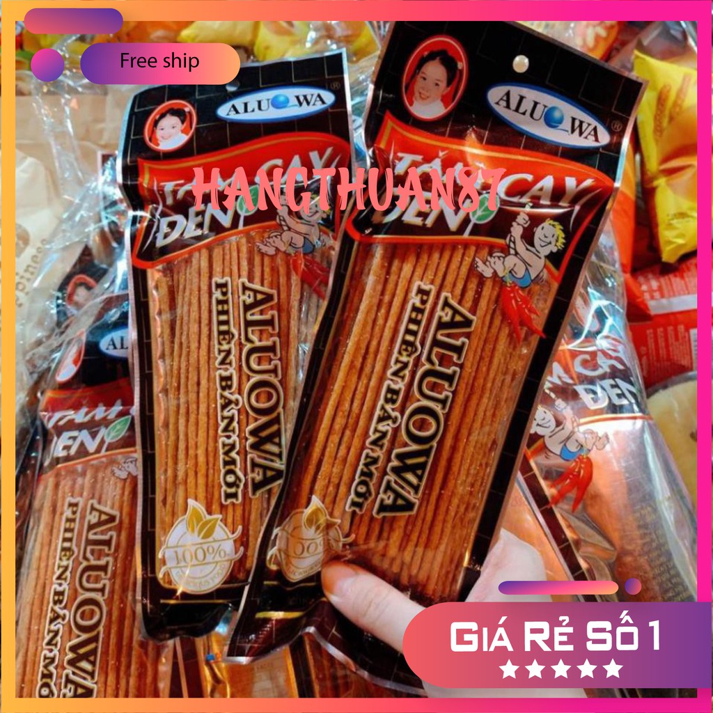 50 GÓI QUE CAY ĐEN 🍯 FREESHIP💛 GIẢM 5K KHI NHẬP MÃ  TĂM ĐEN ALUOWA - ĂN VẶT VIỆT NAM