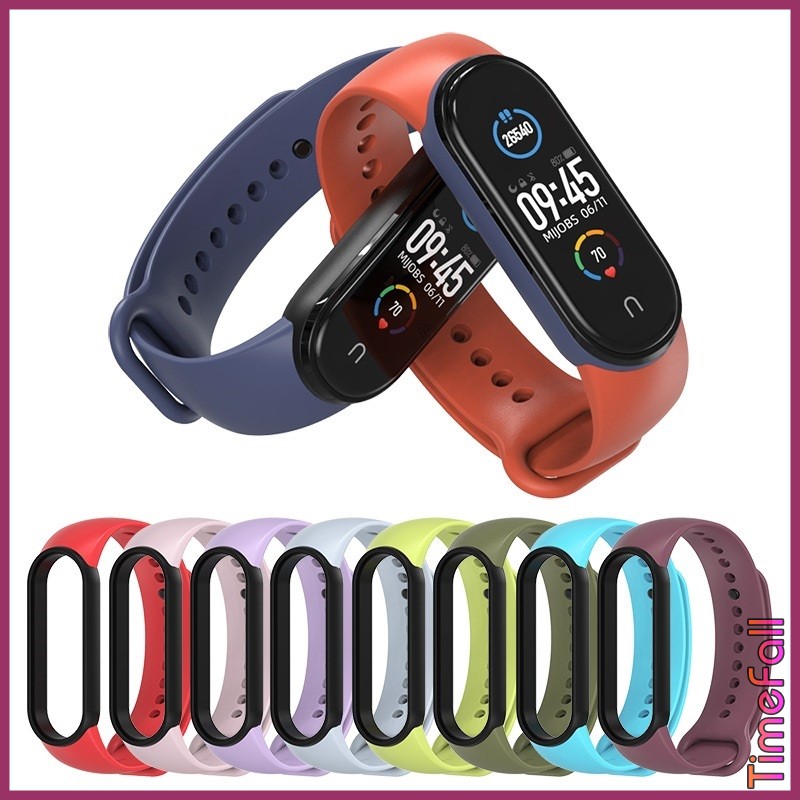 Dây đeo cao su viền đen mi band 6, Mi band 5 MIJOBS - dây đeo thay thế miband 5, miband 6 cao su chính hãng MIJOBS