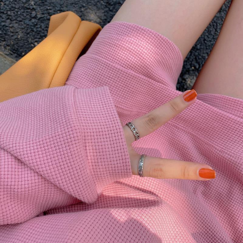 COZOK Set Áo Thun Dài Tay Cổ Tròn + Quần Short Lưng Cao Thời Trang Hàn Cho Nữ