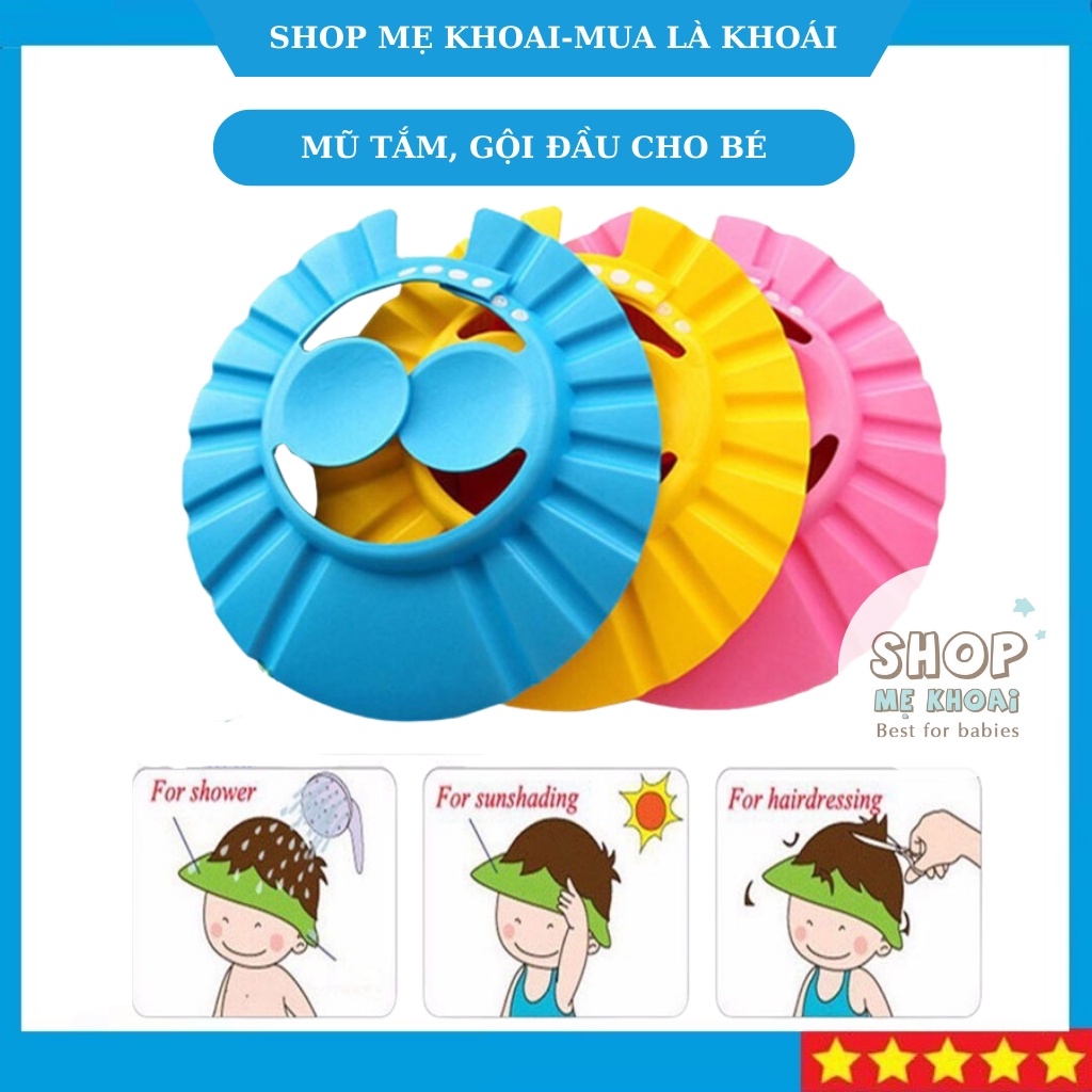 Mũ gội đầu cho bé, Mũ Tắm Dùng Làm Nón Gội Đầu Làm Nón Cắt Tóc Cho Bé-Shop Mẹ Khoai