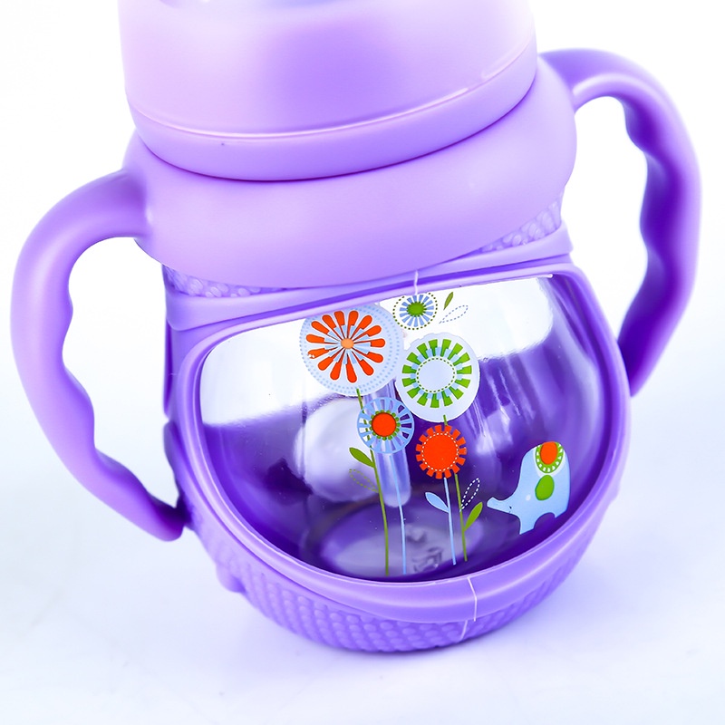 Bình sữa thủy tinh cổ rộng chống sặc an toàn cho bé dung tích 150ml/240ml