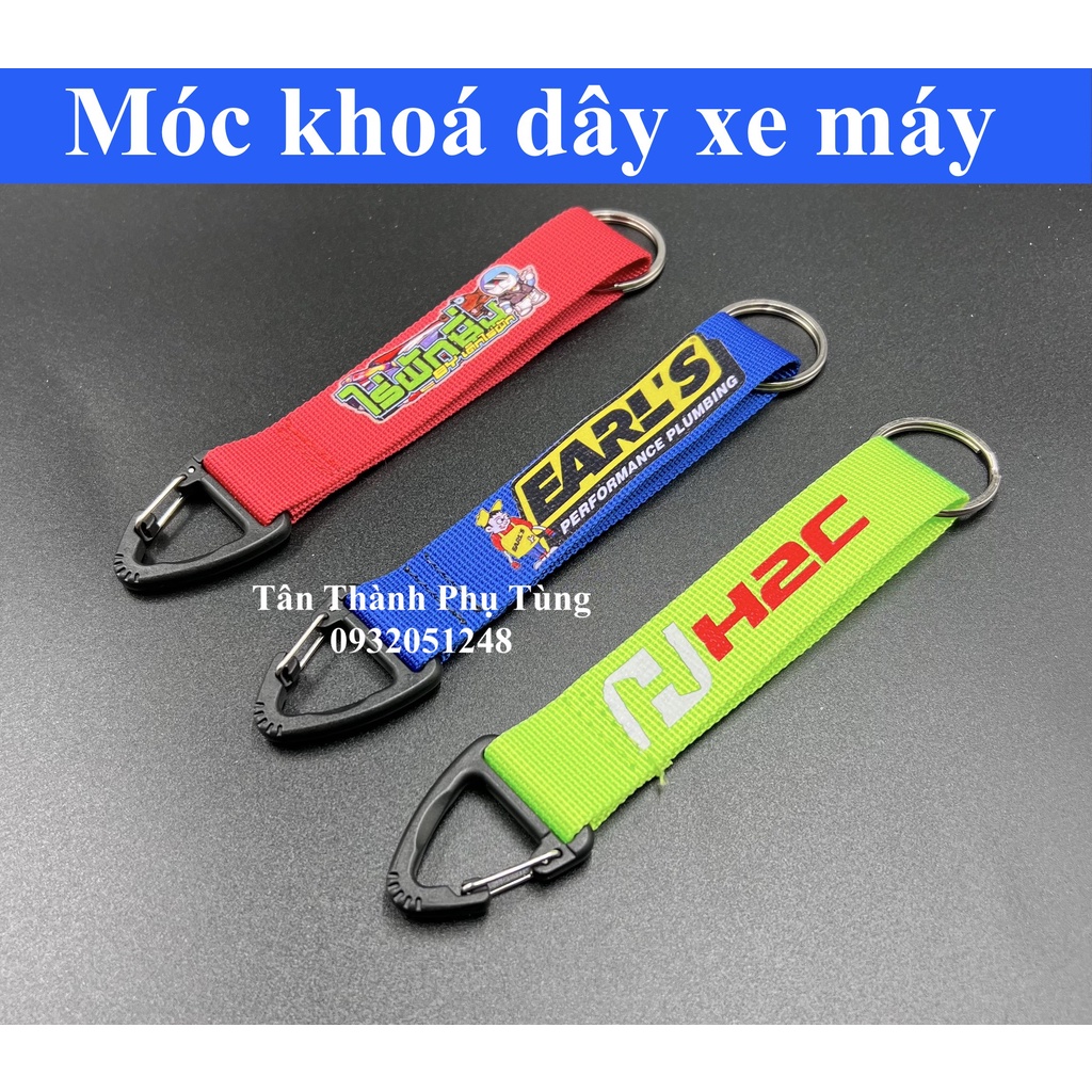 Móc khoá dây xe máy dầu nhựa, khoen inox-MS2