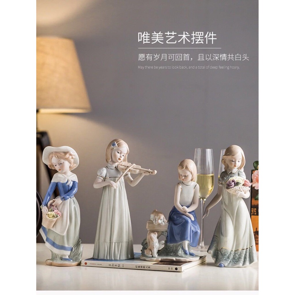 TƯỢNG CÔ GÁI PHONG CÁCH CHÂU ÂU 20-30cm