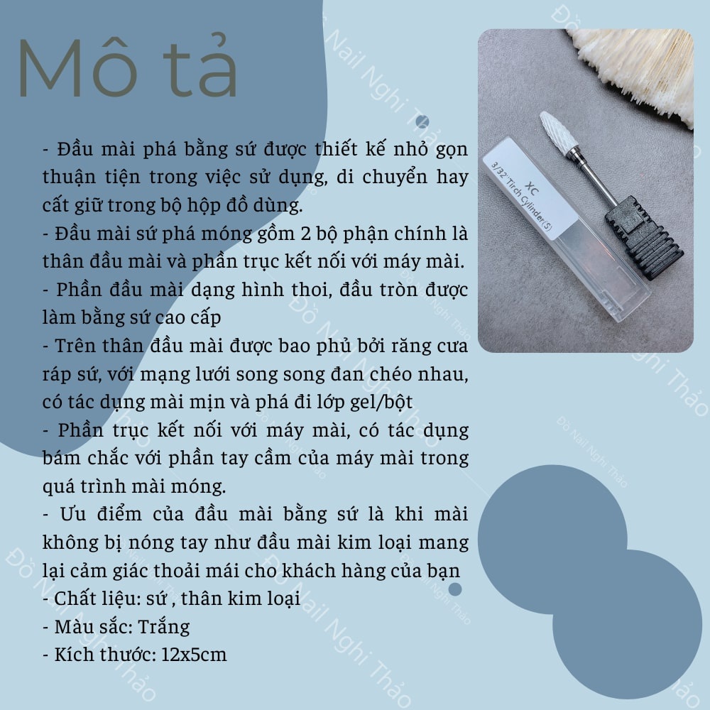 Đầu mài móng phá gel bột nail