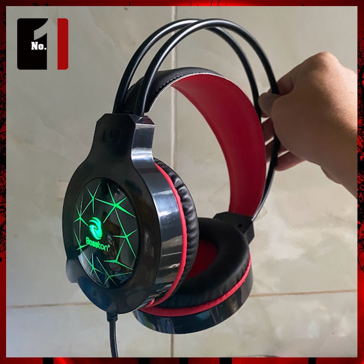 Tai Nghe Nhạc Headphone Gaming Chụp Tai Có Dây BOSSTON HS09 Led Rgb Tai Nghe Game Thủ Có Mic Máy Tính Laptop Pc