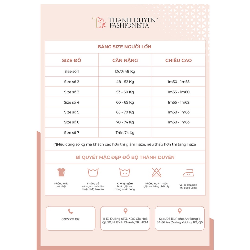 Đồ bộ Tole nữ mặc nhà Thành Duyên hoa, không rút, thoáng mát (1201CTL P1)