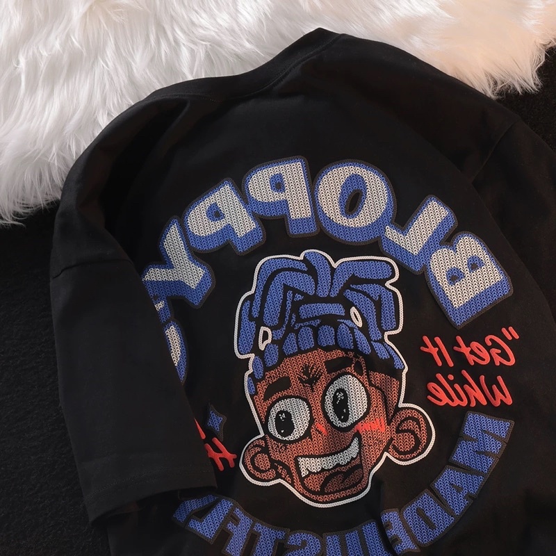 [ Rẻ vô địch ] Áo thun cotton tay lỡ dáng rộng unisex - Anh bạn da đen