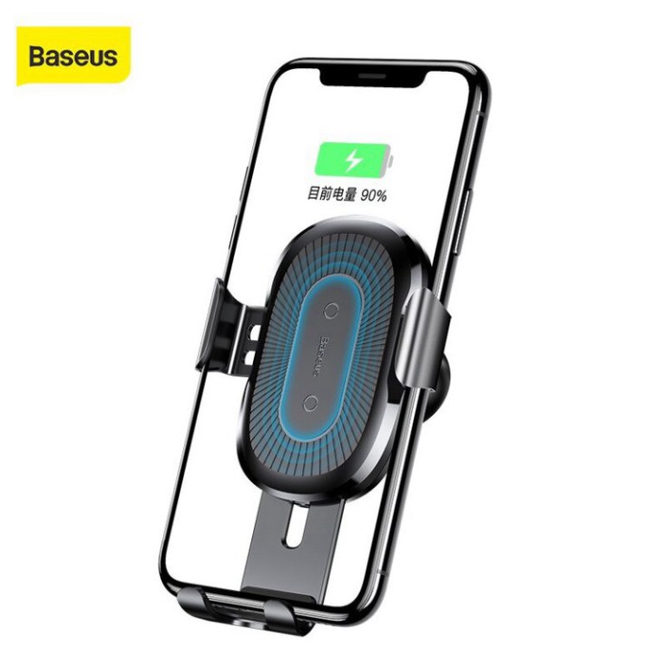 [CHÍNH HÃNG] Đế Sạc Nhanh Không Dây Trên Ô Tô Hãng Baseus Công Xuất 10W Kiêm Chuẩn Qi Cho Iphone X, Xsmax , Samsung