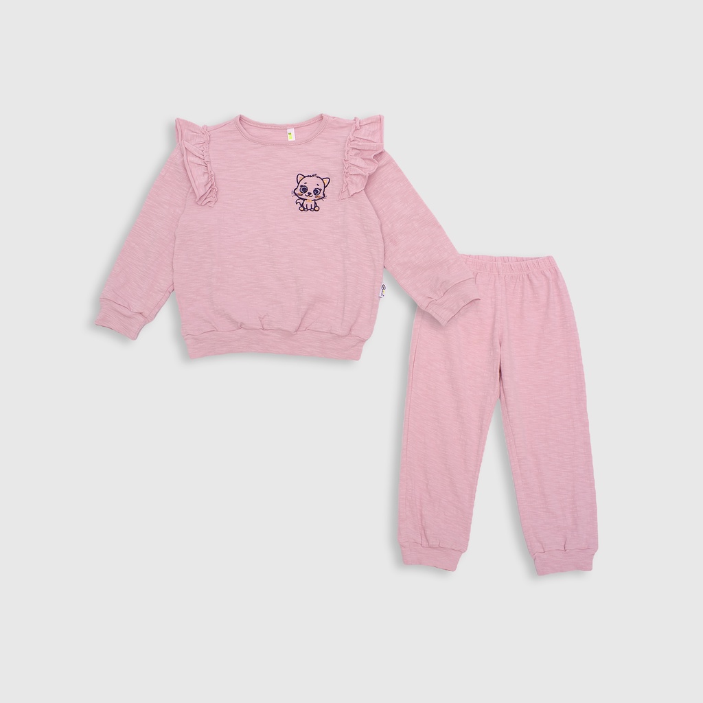 Đồ Bộ Dài BeeKids Cho Bé Gái Từ 2-6 Tuổi Họa Tiết Mèo Con Dễ Thương, Chất Liệu Thun Mềm 1BT01411DT