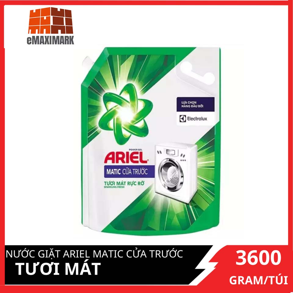 Nước giặt Ariel Matic Cửa trước Tươi mát túi 3.6kg