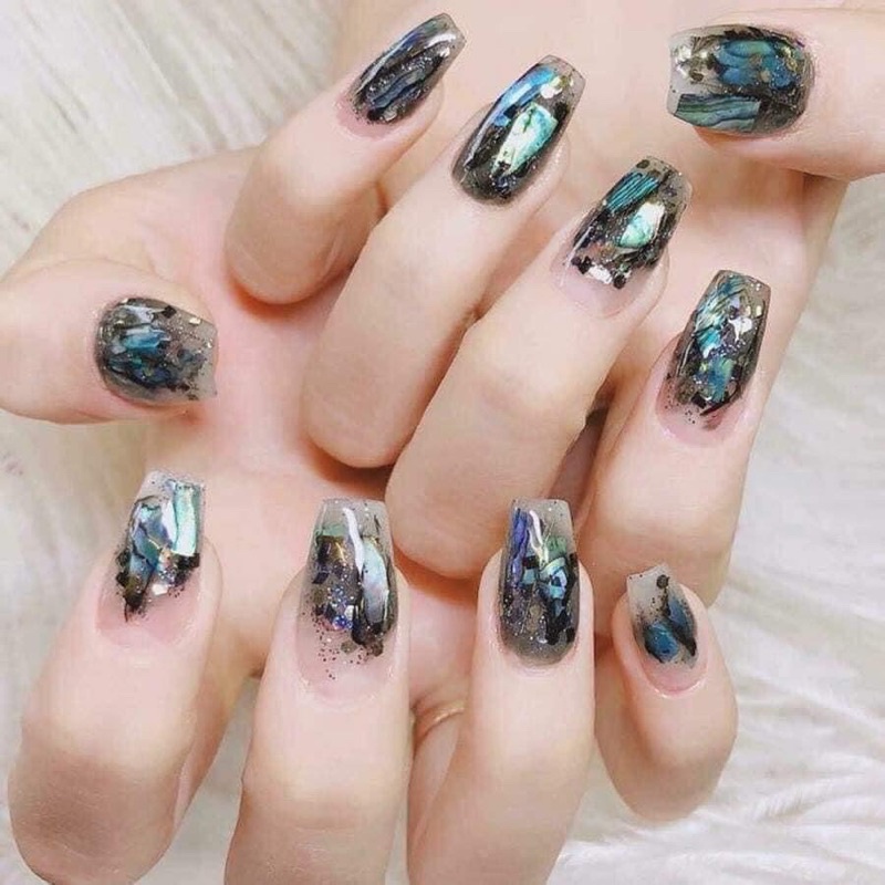 Xà cừ nail vân đá mỏng sét 12 màu