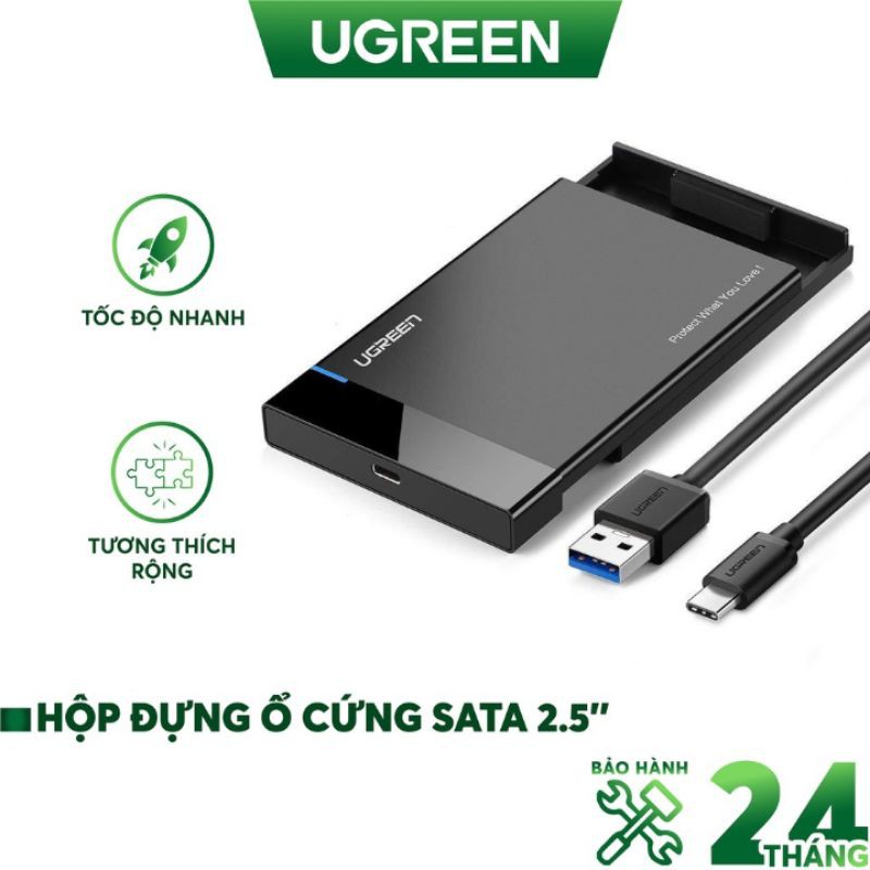 Hộp Đựng Ổ Cứng 2.5 Inch USB 3.0 Ugreen 30847 (HDD Box 2,5") - Hàng Chính Hãng