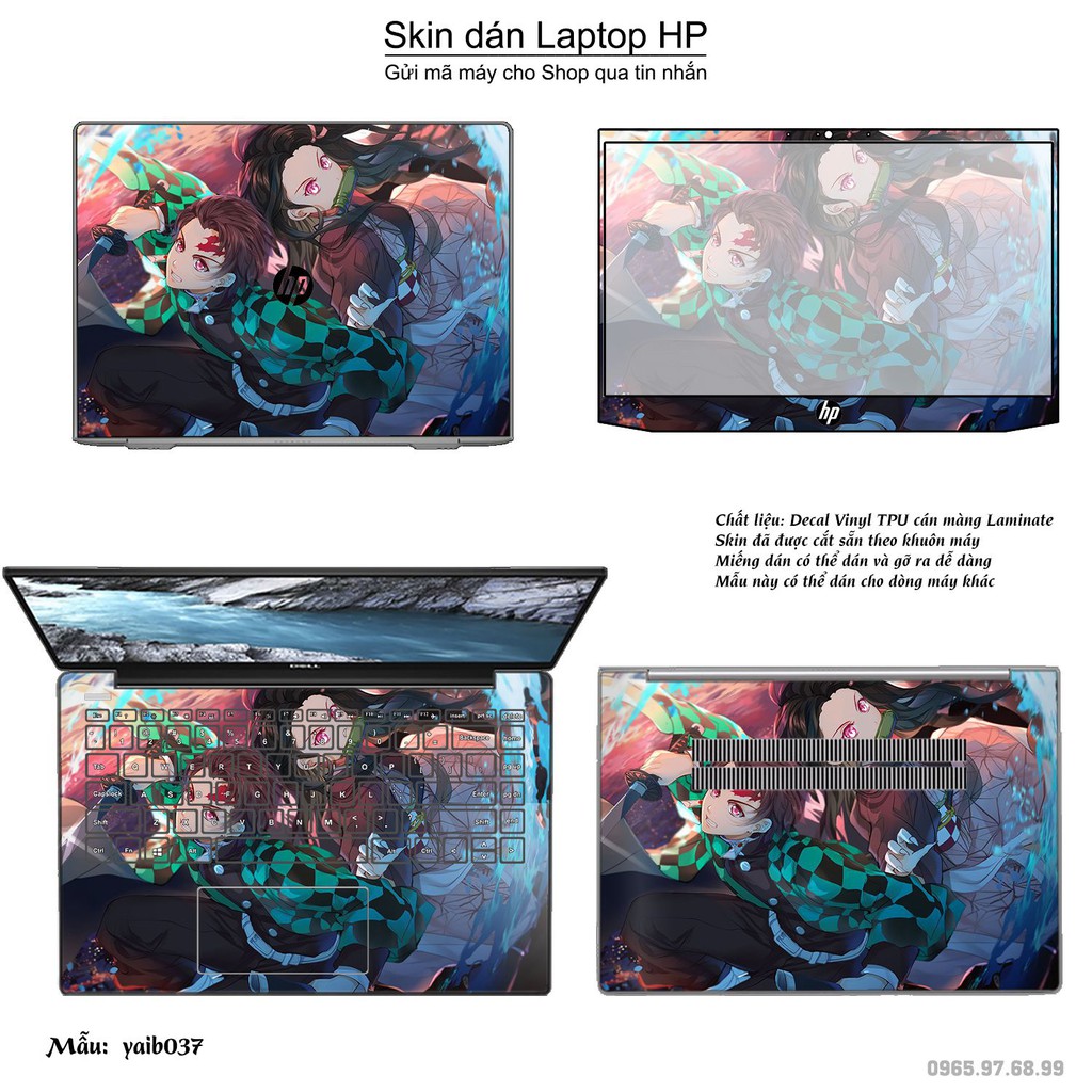 Skin dán Laptop HP in hình Kimetsu No Yaiba _nhiều mẫu 2 (inbox mã máy cho Shop)