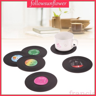 6Pcs Useful vinyl Coaster Cup Drinks Holder Mat Tableware