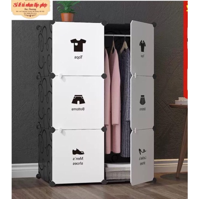 Tủ nhựa ghép đa năng 6 ngăn giá rẻ ( tặng 1 treo đồ)