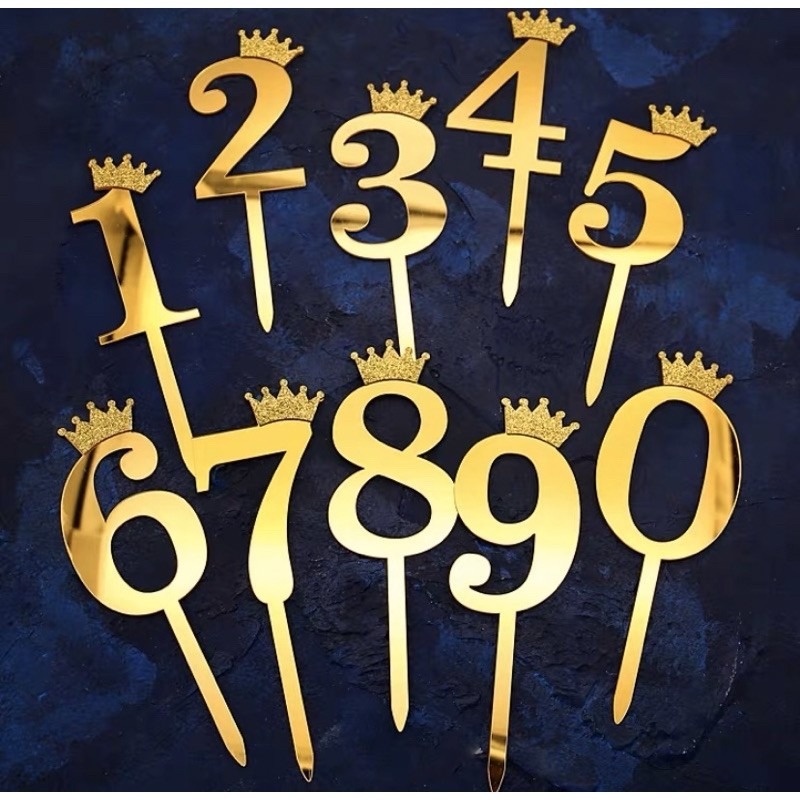 Topper Trang Trí Bánh Kem Hình Chữ Số Từ 0-9 Kiểu Dáng Dễ Thương