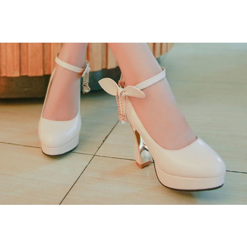 Giày Cao Gót Đế Dày Chống Thấm Nước Có Khóa Gài Thời Trang Mùa Xuân Mới Cho Nữ