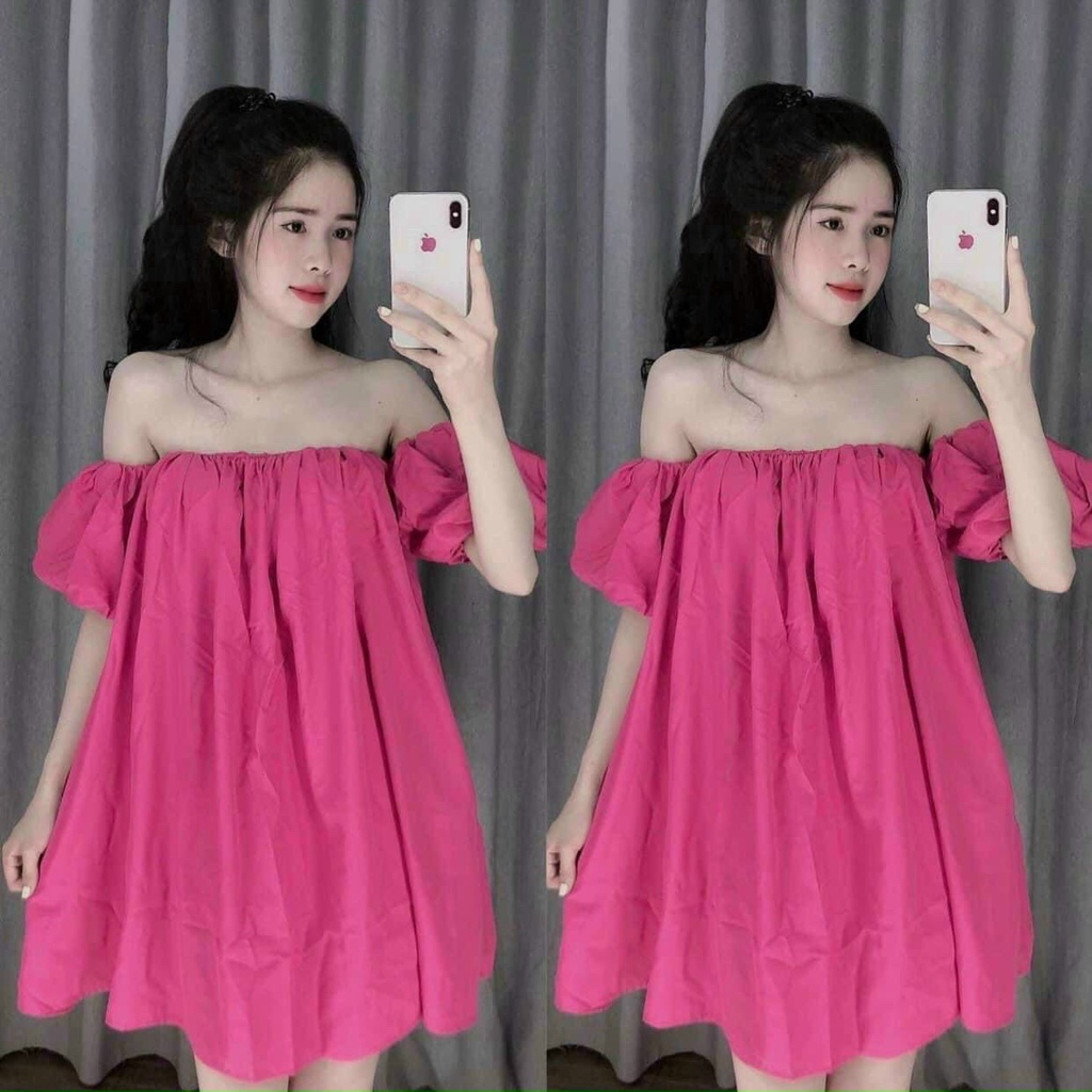 Áo trễ vai bèo tay bồng / Áo trễ vai xếp ly ngực bo chun from rộng giấu quần tây phồng dễ thương alohashop91