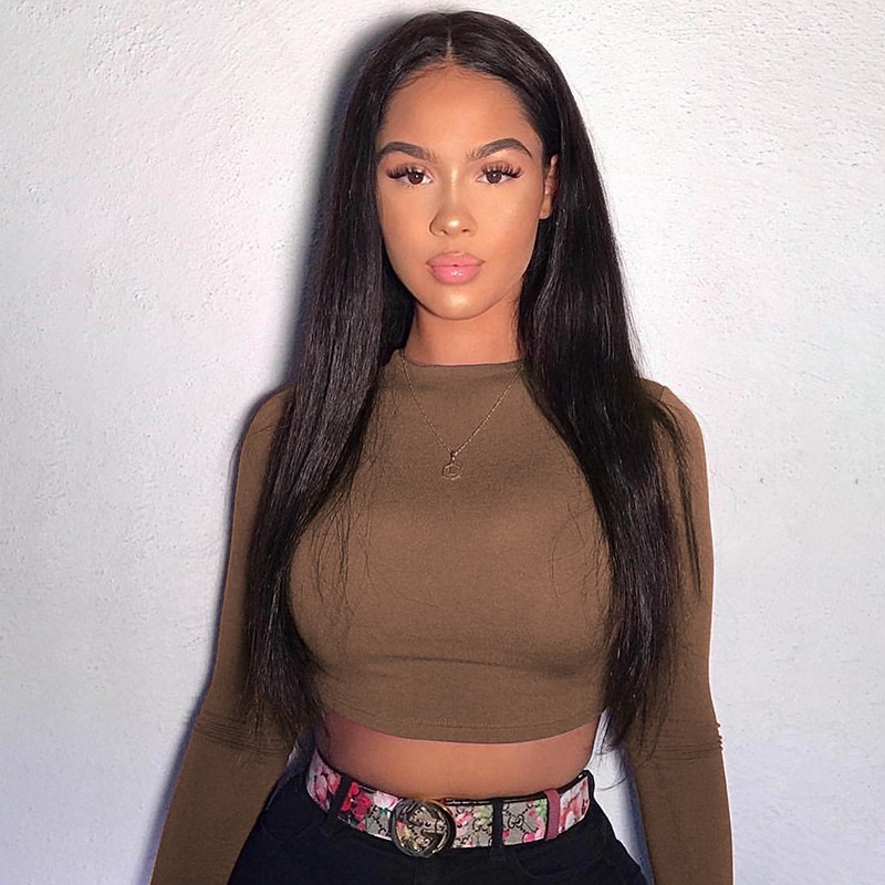 Áo thun croptop TODOBLACK tay dài phong cách Hàn Quốc thời trang đơn giản dành cho nữ với nhiều màu tùy chọn