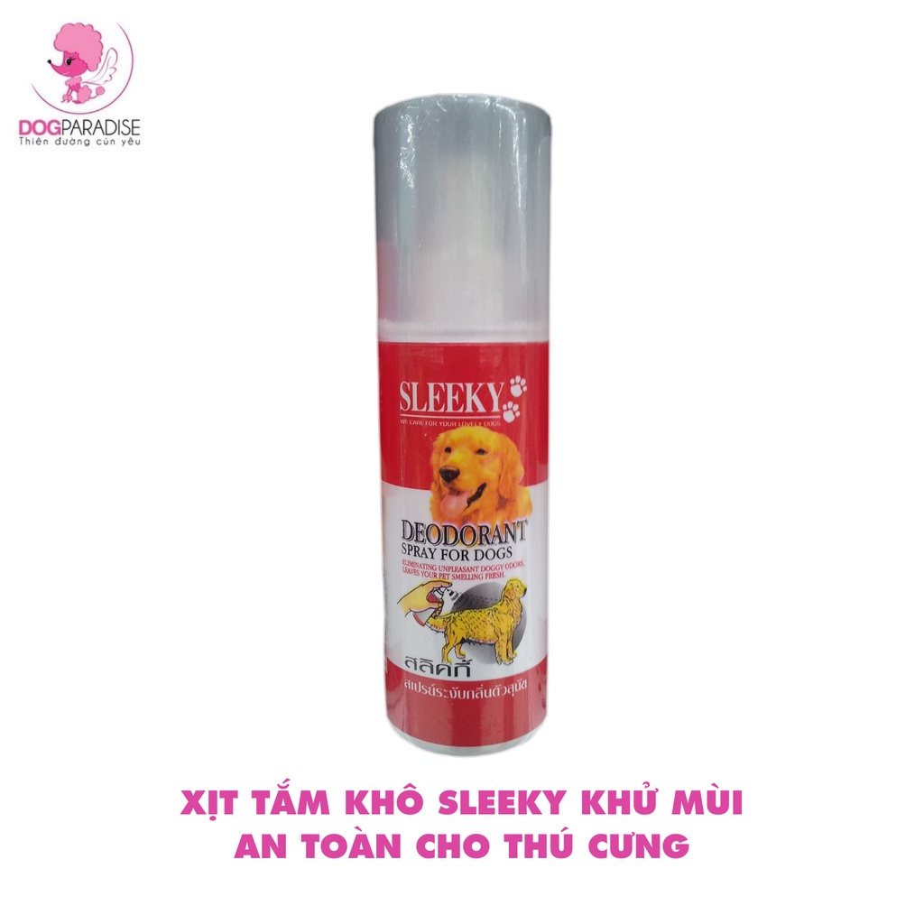 Xịt tắm khô Sleeky khử mùi an toàn cho thú cưng - Dog Paradise
