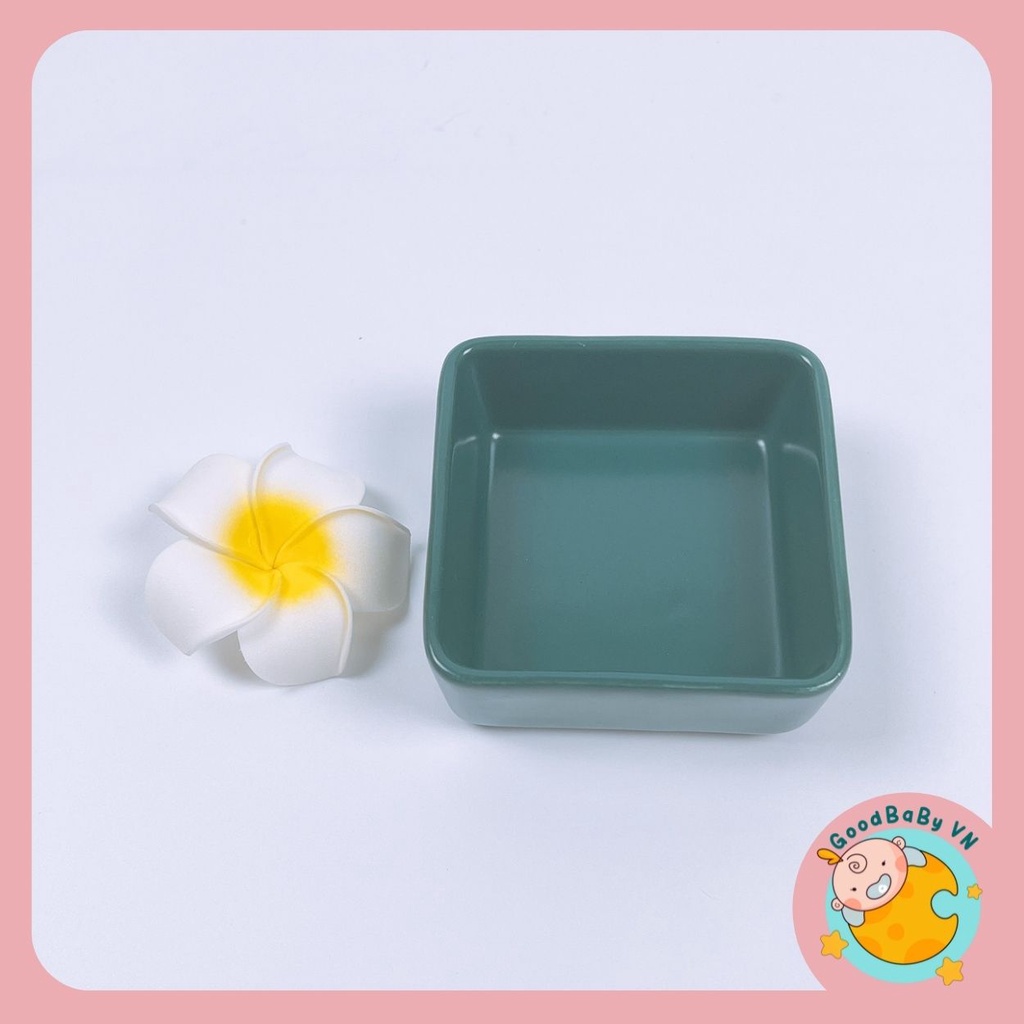 Bát ăn dặm ,bát gốm sứ decor nhà bếp hình vuông nhiều màu sắc Goodbabyvn