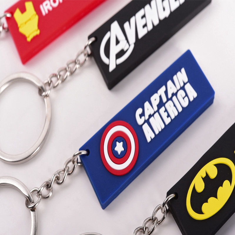 Móc khóa hình Captain America bằng da PU độc đáo