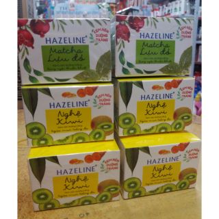 Kem nén dưỡng trắng HAZELINE Matcha Lựu đỏ và Nghệ Kiwi ngừa mụn trắng da 8g.