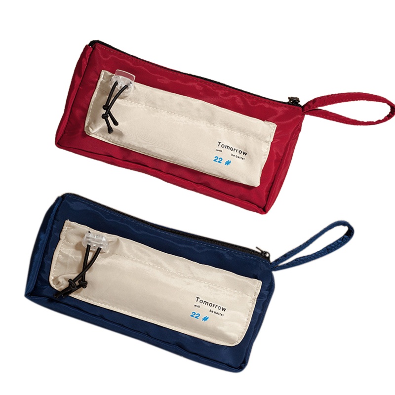 Túi Đựng Bút Chì Cầm Tay Bằng Nylon Mềm Sức Chứa Lớn Cho Tuổi Teen Stude