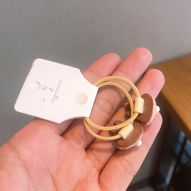Set 2 Dây Cột Tóc Co Giãn Hình Sóc Chuột Dễ Thương Cho Bé Gái