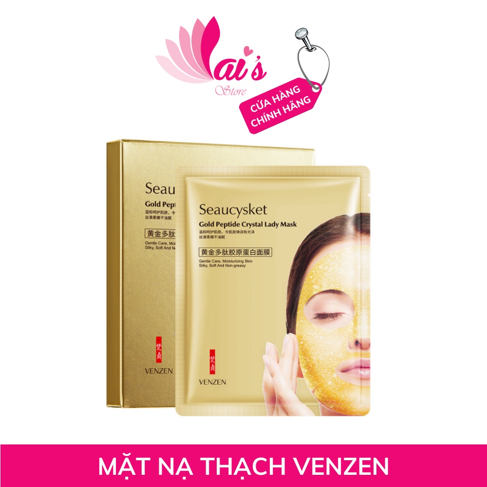 Mặt Nạ Thạch Vàng VENZEN Seaucysket Gold Peptide Crystal Lady Mask Dưỡng Ẩm, Trắng Da, Bổ Sung Collagen, Nâng Cơ