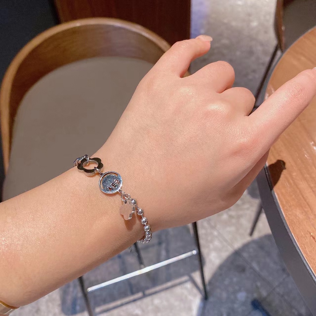 Vòng Tay Dây Xích Mặt Hoa Mặt Cười Thời Trang Hàn Quốc Đơn Giản Bán Chạy Cho Nữ